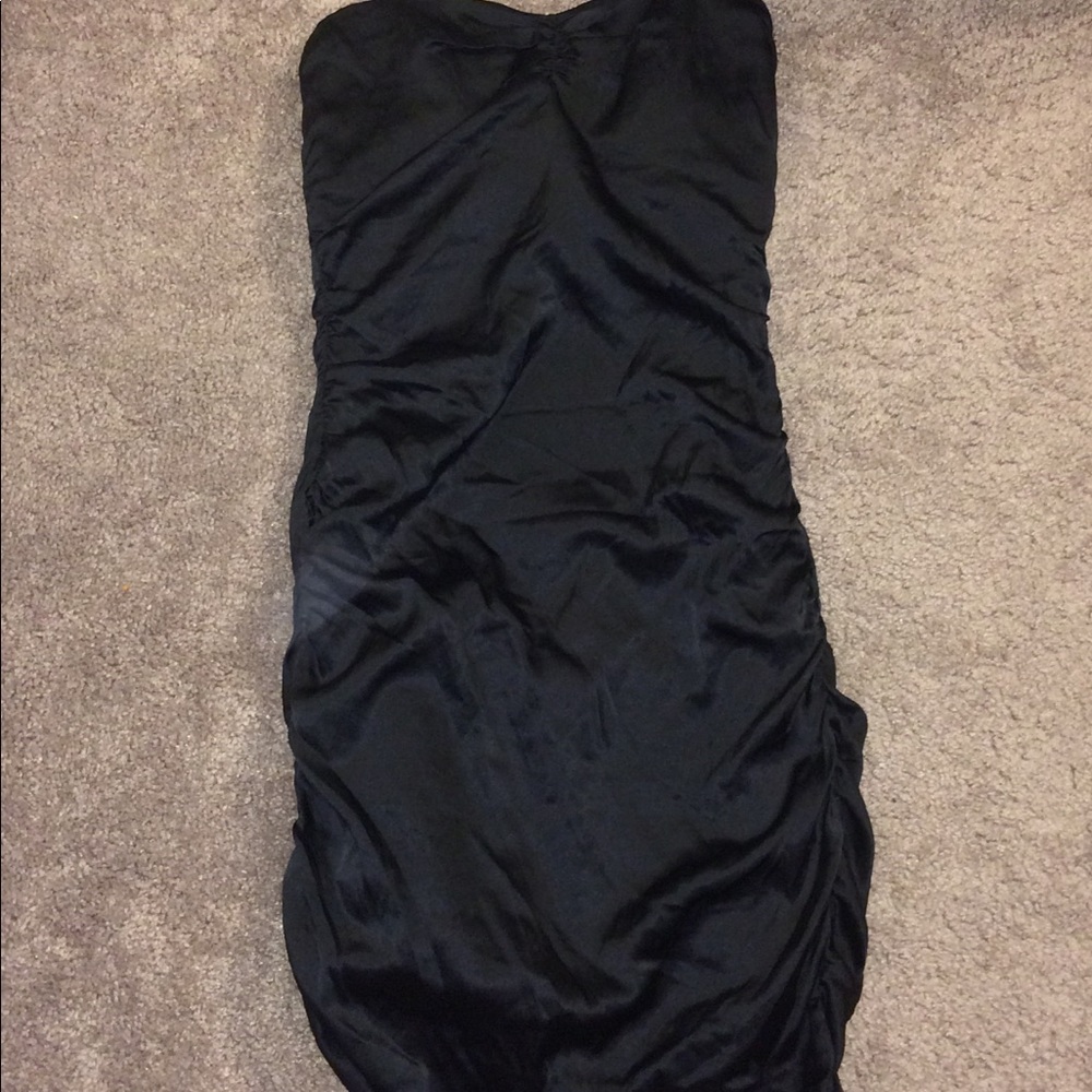 black strapless party dress